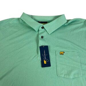 Jack Nicklaus Polo Shirt Mens 2XL Green Pocket UPF 15 Performance Golf